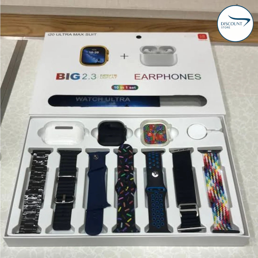 I20 Ultra (Smart Watch) With buds And 7 Straps
